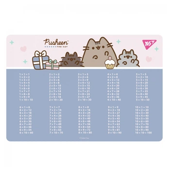 Накрытие на стол Yes Pusheen Котенок "Таблица умножения" 43х29 см пластик (492324)