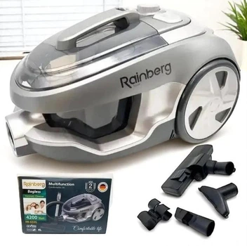 Пилосос потужний Rainberg RB PowerCyclone, циклонний, 4200 Вт, 4 л, для дому, килимків, HEPA-фільтр, регулятор потужності (S956)