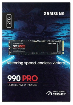 Накопитель SSD 2ТB Samsung 990 PRO M.2 2280 PCIe 4.0 x4 NVMe V-NAND MLC (MZ-V9P2T0BW) Store