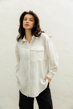 Рубашка с лен жатки XXL-3XL. Белый