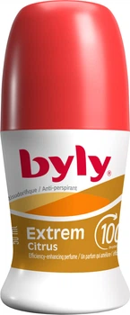 Шариковый антиперспирант Byly Extrem Citrus с двойными микрочастицами Защита 100 часов для активного образа жизни 50 мл (8411104050426)