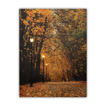 Светящаяся картина - осенний парк с опавшей листвой, 3&nbsp;LЕD лампы, 40*30 см (940065)