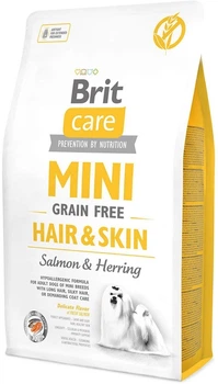 Сухий корм для дорослих собак мініатюрних порід Brit Care Mini Grain Free Hair&Skin 2 кг (8595602520220)