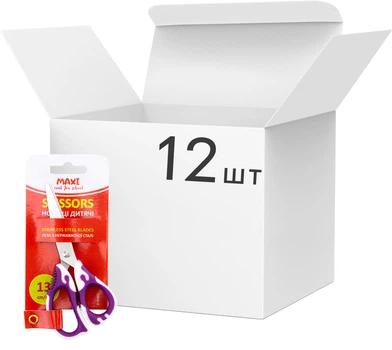 Упаковка ножниц детских Maxi 13 см Фиолетовые x 12 шт (MX49465_12)