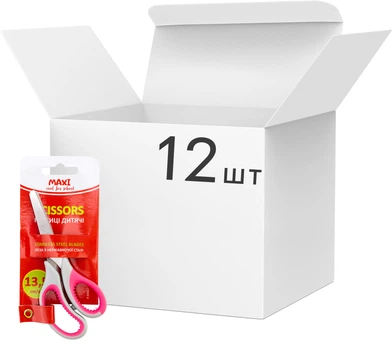 Упаковка ножниц детских Maxi 13.5 см Розовые x 12 шт (MX49467_12)