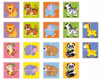 Drewniane puzzle - dopasowanka Viga Dzikie zwierzęta 50842 (6934510508425)