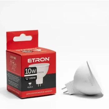 Світлодіодна LED лампа ETRON 10W MR16 4200K 220V GU5.3 денне світло 1-ELP-860