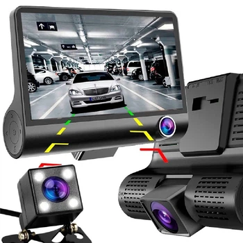 Автомобільний відеореєстратор SD319 4 дюйми з трьома камерами Full HD та заднім оглядом