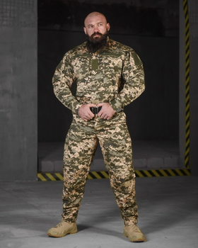 Тактичний костюм Піксель ЗСУ статутний гретта з липучками для шевронів та адмін-кармани S