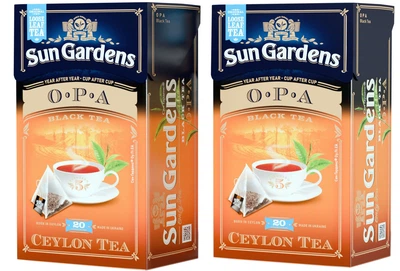 Упаковка чая черного Sun Gardens OPA 20 пирамидок по 2 г х 2 шт (4820082709556)