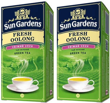 Упаковка чая зелёного Sun Gardens Oolong 25 экспресс пакетиков у конвертах SG113 х 2 шт (4820082708047_1)