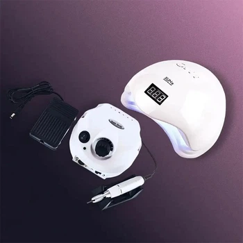 Набор UV/LED-лампа SUN 5 48W + фрезер для маникюра DM-202, 65 Вт, 35 000 об/мин