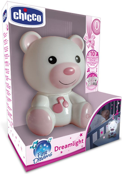 Muzyczna lampka nocna Chicco Miś Dreamlight Różowa (8058664111381)