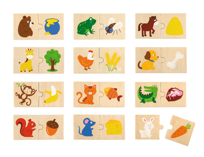 Drewniane puzzle - dopasowanka Viga Nakarm zwierzątko 51607 (6934510516079)