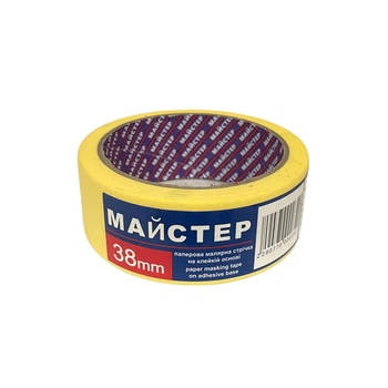Малярна стрічка "Майстер" 38мм жов.(6сп.,36шт/ящ)
