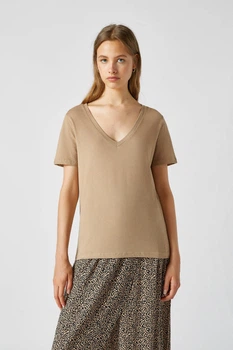 Футболка Pull & Bear темно-бежевий YWHQE069 XS