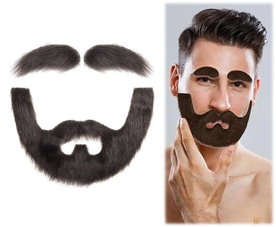 Накладна борода та брови на клейкій основі Costume Beard Kit Dark Brown