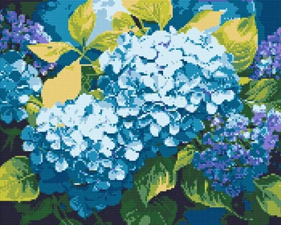 Алмазна мозаїка Блакитна гортензія 40х50 см Орігамі (OD3489)