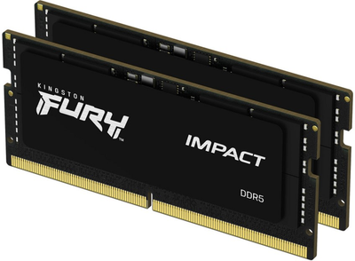 Оперативна пам'ять Kingston Kingston Fury SODIMM DDR5-4800 32768MB PC5-38400 (Kit of 2x16384) Impact Black (KF548S38IBK2-32) (955555907105918) - Уцінка