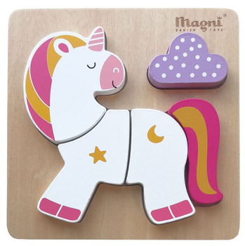 Drewniane puzzle Magni Unicorn 5 elementów (3863) (5707594038635)
