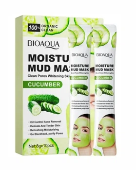 Глиняна маска для обличчя з екстрактом м'якоті огірка Bioaqua Cucumber Moisture Mud Mask, 1 шт.