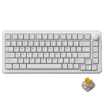 Клавиатура AJAZZ AK820 MAX ULTRA HE White Магнитная Беспроводная Игровая. 2.4G/Bluetooth/Кабель. 8000 Герц/c. Батарея 8000mAh. Magnetic Grain Switch