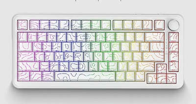 Клавиатура AJAZZ AK820 MAX ULTRA HE White Contour Магнитная Беспроводная Игровая. 2.4G/Bluetooth/Кабель. 8000 Герц/c. Батарея 8000mAh. Solger King Switch