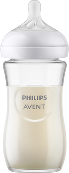 Скляна пляшечка для годування Philips AVENT Natural Природний потік 240 мл (SCY933/01)