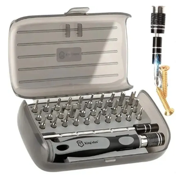 Викрутка Precision Screwdriver Set з набором прецизійних біт 32 шт для ремонту ПК ноутбуків Grey