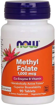 Kwas Foliowy Now Foods Methyl Folate B9 1000 mcg 90 tabletek (733739004918)