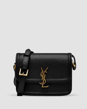 Cумка жіноча з фурнітурою в стилі Saint Laurent Solferino Black/Gold