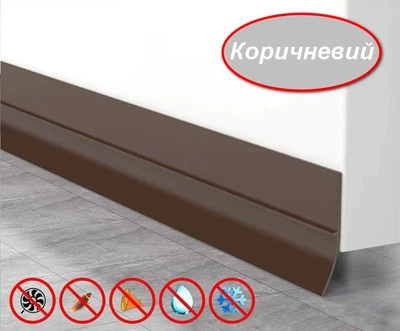 Силіконова стрічка ущільнювач для дверей, вікон, душових 100 см*36 мм Silicone Sealing Tape Brown