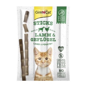 Ласощі для котів GimCat Sticks з ягням і м’ясом птиці, 4×5 г