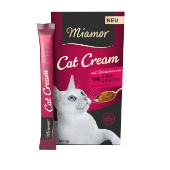 Ласощі для котів Miamor Cat Snack з яловичиною і овочами 5 стіків по 15 грам