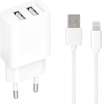 Зарядное устройство для Gelius Simple GP-HC059 (2 USB/2.4A) + кабель Lightning Белый (2099901004475)