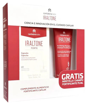 Zestaw do pielęgnacji włosów Cantabria Labs Iraltone Forte Kapsułki 60 szt + Szampon wzmacniający 75 ml (8436574364507)