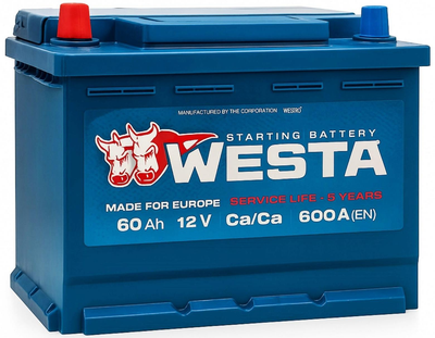 Автомобильный аккумулятор WESTA 60 Ah / 600 A Premium L Левый плюс (242x175x175) WPR601