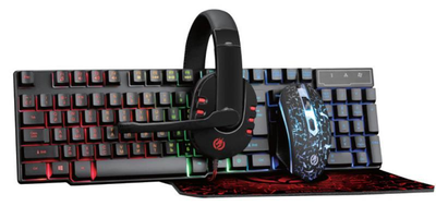 Комплект (клавіатура, миша) Piko GX200 Black (1283126489808) + гарнітура, килимок ( Чорний ) 29848