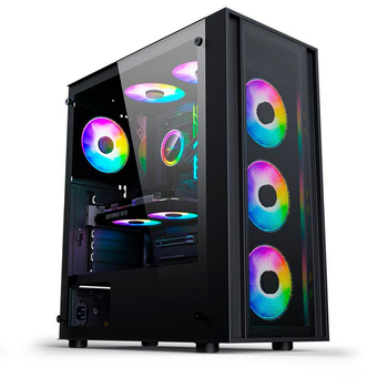 Ігровий корпус MARVO CA-123 Mid Tower ATX/MicroATX з 3 ARGB вентиляторами та скляною панеллю