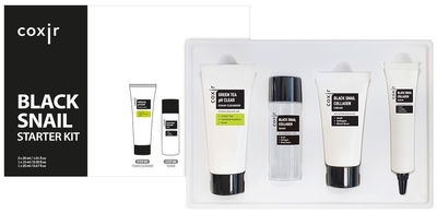 Zestaw do pielęgnacji twarzy Coxir Black Snail pianka 30 ml + toner 30 ml + serum 15 ml + krem 20 ml (8809080826447)