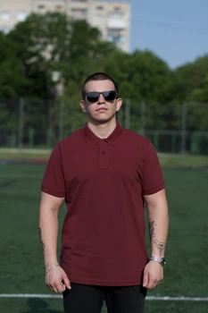 Мужская футболка-поло JHK, POLO REGULAR MAN, универсальная, дышащая ткань, бордовая, размер L