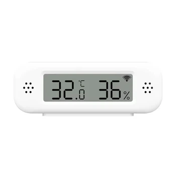 Датчик температуры и влажности TH02 Pro с дисплеем, Wi-Fi 2.4G, Smart Life, Tuya Smart, 2хААА, white