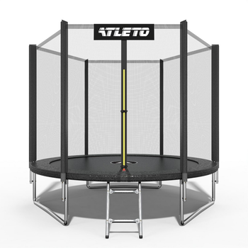 Батут дитячий з сіткою та драбинкою 312 см Atleto чорний