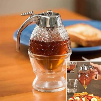 Бутылка диспенсер для меда Honey Dispenser (соусов) Колба дозатор для варки ручной на подставке