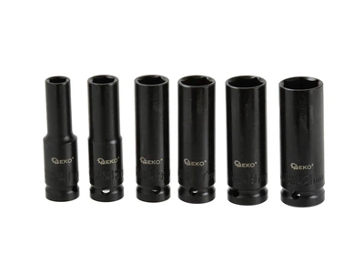 Набор длинных ударных головок 1/2" 10–21 мм, 6 предметов CrV Geko (G10500)