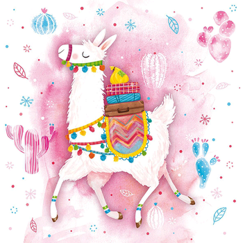 Комплект 12 шт. Декупажні серветки "Lama", 33*33 см, 18,5 г/м2, 20 шт, Ambiente 13312460 8712159149531
