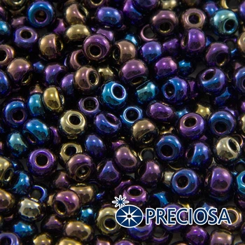 Бисер 59205 Чешский Preciosa 6/0, Непрозрачный Радужный OL, Синий, Круглый, 50 г
