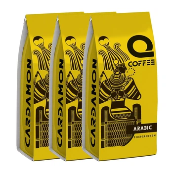 Кава мелена Q Coffee з кардамоном три пачки 250х3