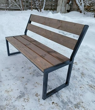 Садова лавка зі спинкою з сосни 150×50×90 см
