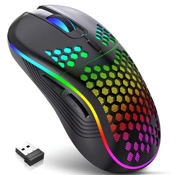 Беспроводная Игровая SZKOSTON Empty M7 Черная 2.4g Мышь с подсветкой и аккумулятором, 1600 DPI